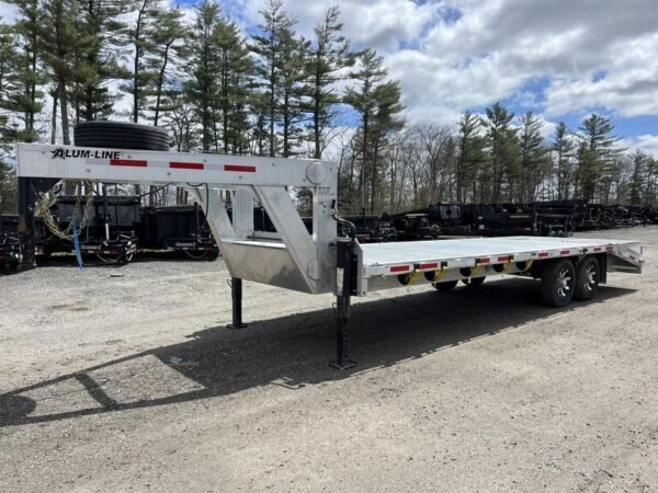 2024 Alum Line Trailers 8.5×24 13K Aluminum Gooseneck w/Flip-Over Ramps