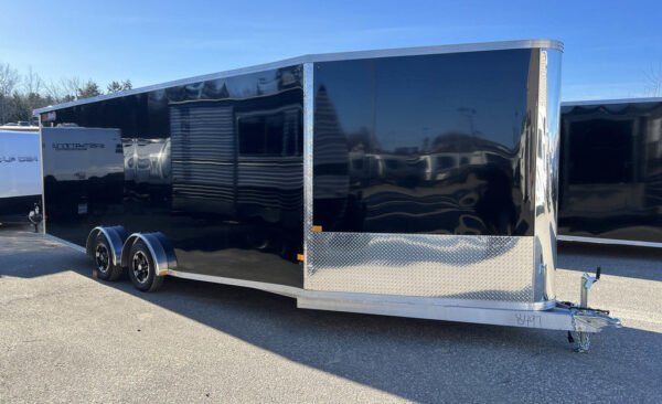 2024 Sno Pro 7.5×22 Aluminum 4-Place Drive In/Out w/Extra Height, Mats & Guides, Canopy