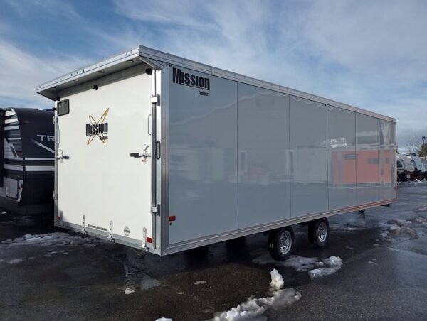 2024 Mission Trailers 101×24 Aluminum 4/5-Place Drive In/Out Deckover w/Galvanized Pkg, Canopy