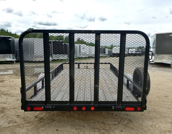 2024 PJ Trailers 7×14 Powder Coated Open Utility w/Rear Ramp Gate, ATV Side Loading Ramps