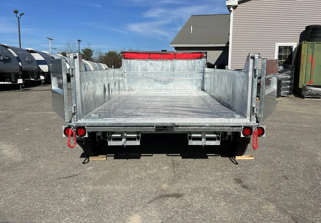 2024 N&N Trailers 7×14 14K Galvanized Hydraulic Dump w/Ramps, 2-Way Spreader Gate, Tarp Kit