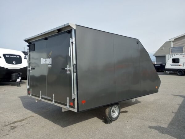 Mission Trailers 101×12 Aluminum 2-Place Crossover w/Mats & Guides, Rear Canopy