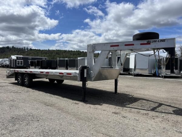 2024 Alum Line Trailers 8.5×24 13K Aluminum Gooseneck w/Flip-Over Ramps