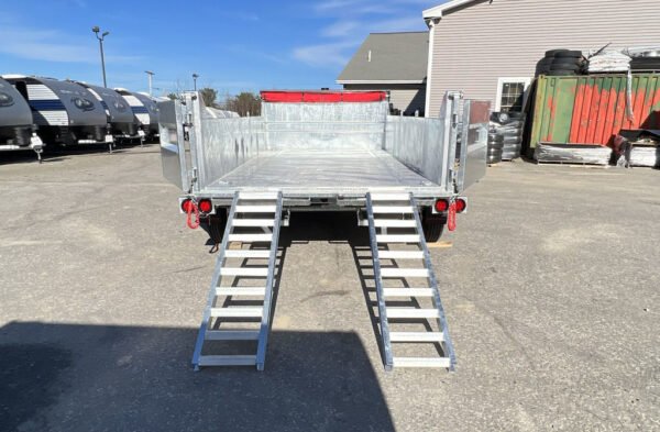 2024 N&N Trailers 7×14 14K Galvanized Hydraulic Dump w/Ramps, 2-Way Spreader Gate, Tarp Kit