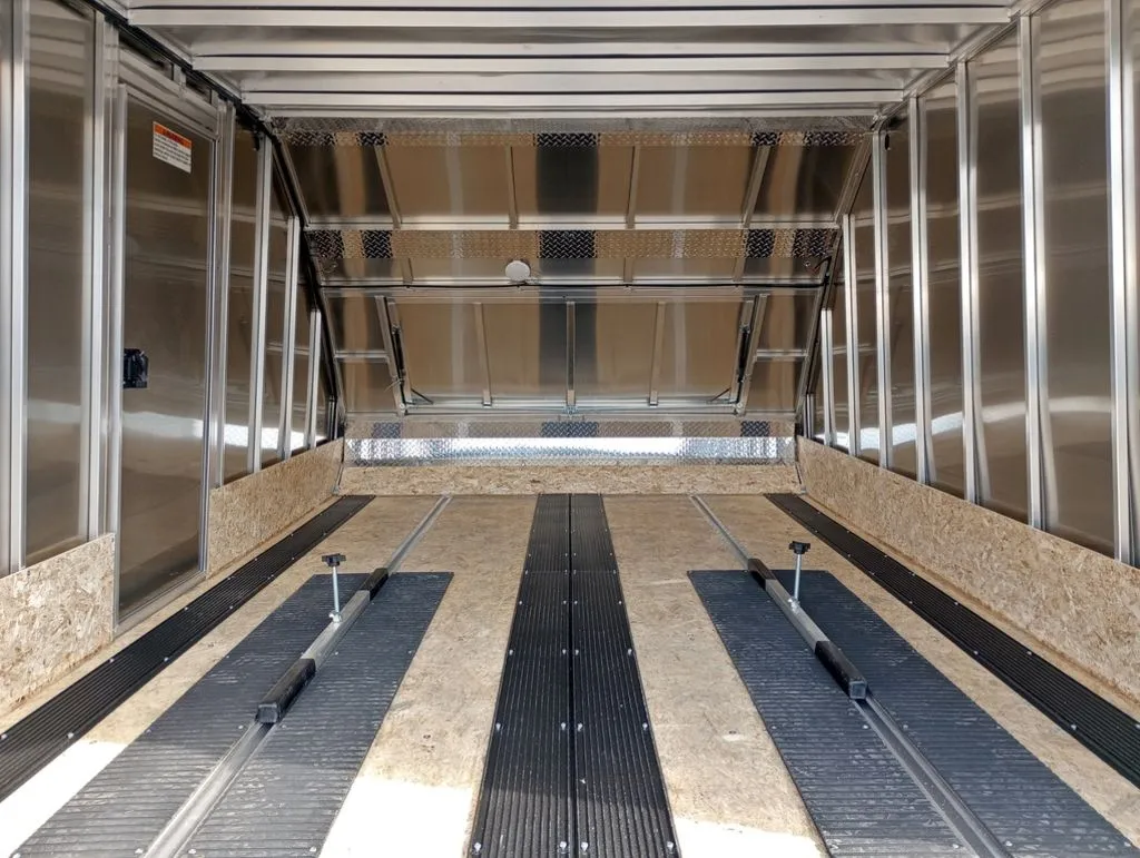 Mission Trailers 101×12 Aluminum 2-Place Crossover w/Mats & Guides, Rear Canopy