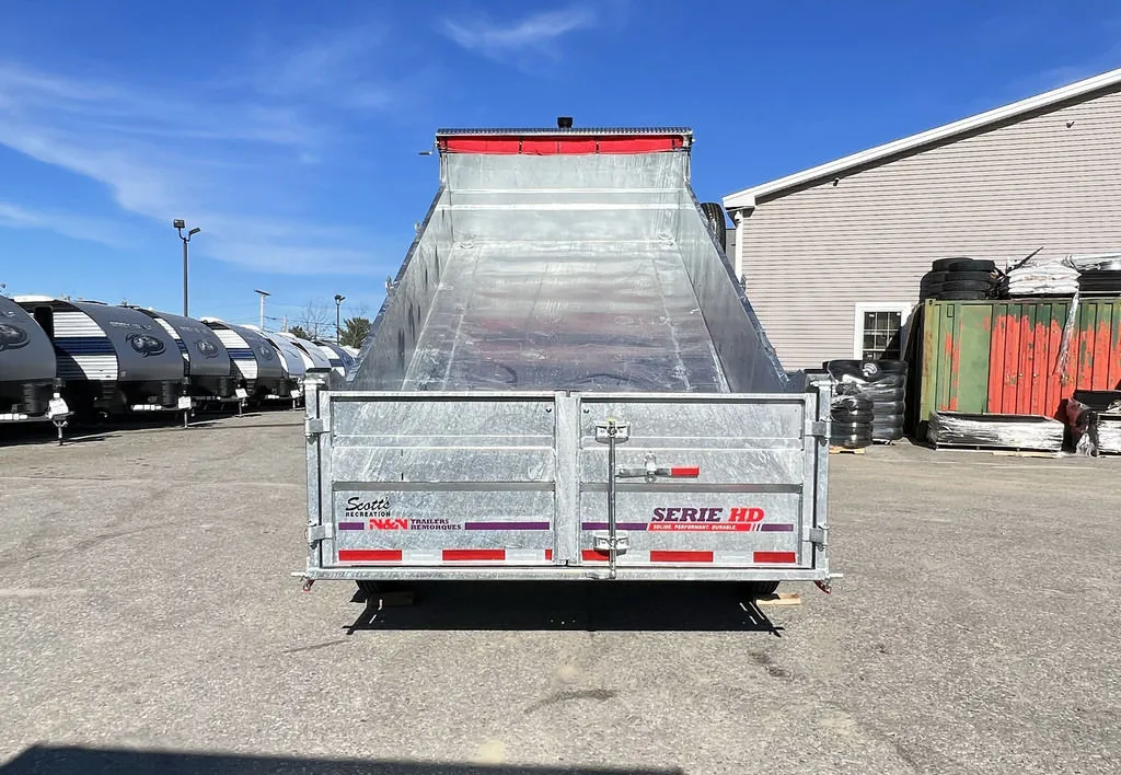 2024 N&N Trailers 7×14 14K Galvanized Hydraulic Dump w/Ramps, 2-Way Spreader Gate, Tarp Kit