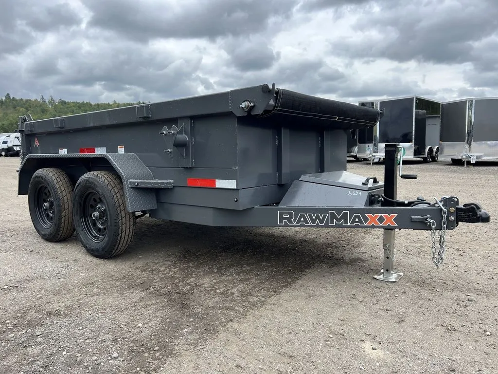 2024 RawMaxx 5X10 7K Powder Coated Dump Trailer w/Tarp Kit