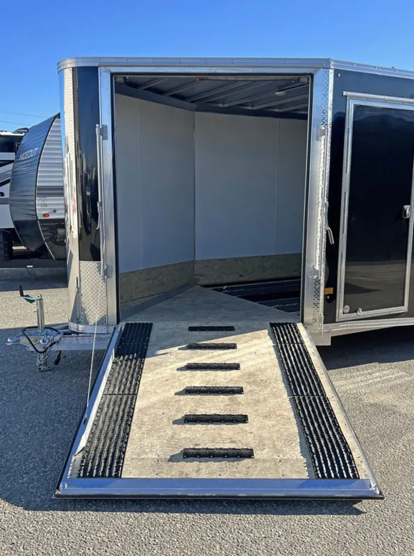 2024 Sno Pro 7.5×22 Aluminum 4-Place Drive In/Out w/Extra Height, Mats & Guides, Canopy