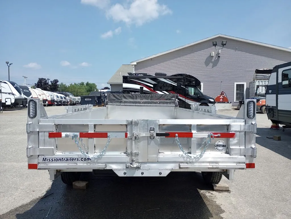 2025 Mission Trailers 7×16 14K Aluminum Hydraulic Dump w/Ramps, HD D-Rings, Barn Doors, Tarp Kit