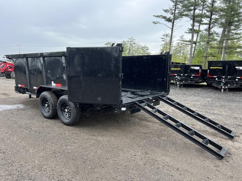 2024 RawMaxx Trailers 7X16 14K Powder Coated Dump w/ Tarp Kit