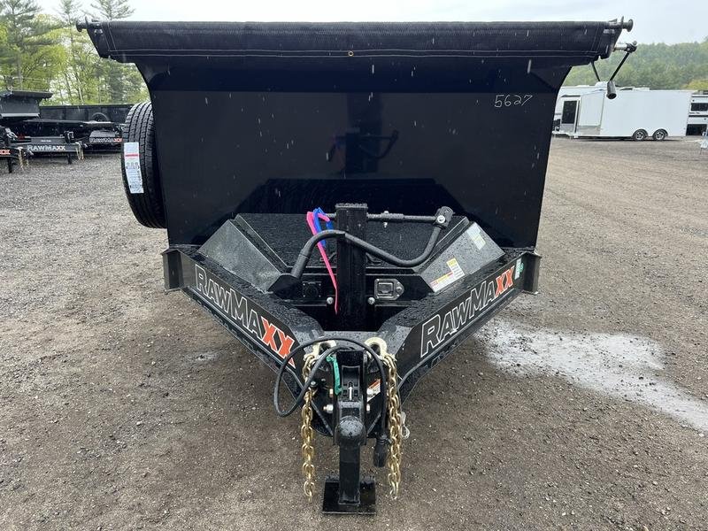2024 RawMaxx Trailers 7X16 14K Powder Coated Dump w/ Tarp Kit