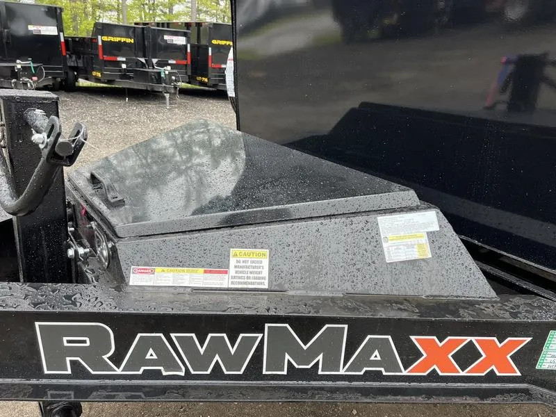 2024 RawMaxx Trailers 7X16 14K Powder Coated Dump w/ Tarp Kit