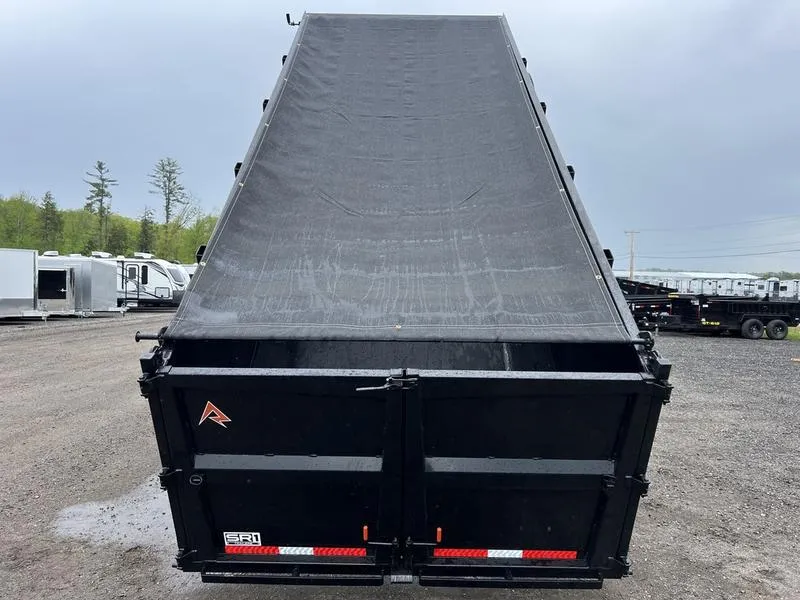 2024 RawMaxx Trailers 7X16 14K Powder Coated Dump w/ Tarp Kit