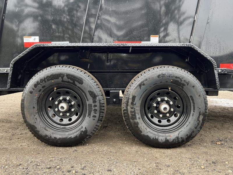 2024 RawMaxx Trailers 7X16 14K Powder Coated Dump w/ Tarp Kit