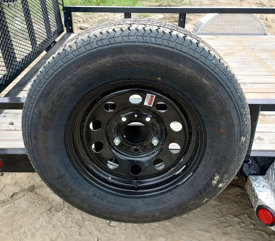 2024 PJ Trailers 7×14 Powder Coated Open Utility w/Rear Ramp Gate, ATV Side Loading Ramps