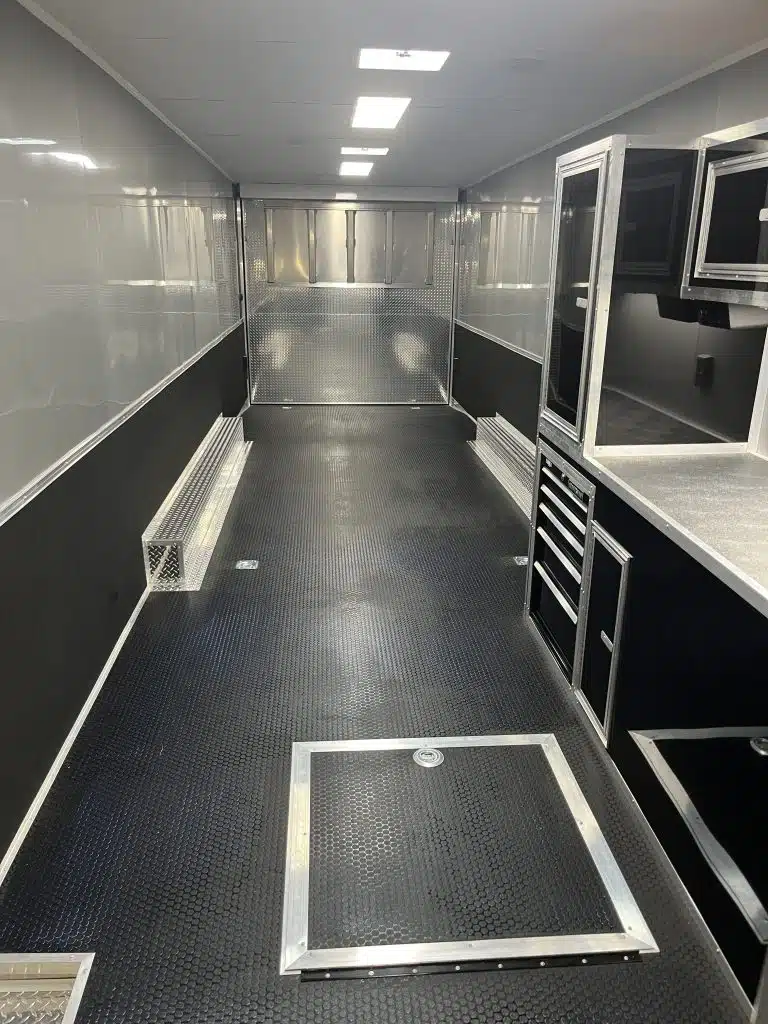 Enclosed Car Trailer 2025 34ft. Platinum w/Large Corner Bathroom, Electric Awning, & More! 0177