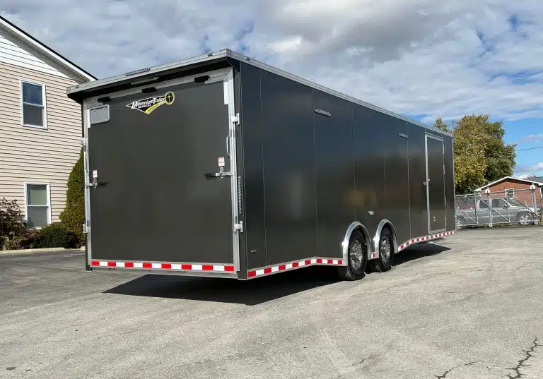 Enclosed Car Hauler 2026 28ft. Aluminum Extreme w/6K Torsion Spread Axles, Finished Interior w/Cabinets & Alum. Wheels 0594